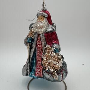 Trimsetter Santa Christmas Ornament Dillards 7" European Glass Made in Poland